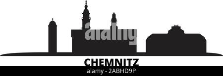 Deutschland, Chemnitz Skyline der Stadt isoliert Vector Illustration. Deutschland, Chemnitz reisen Stadtbild mit Referenzmarken Stock Vektor