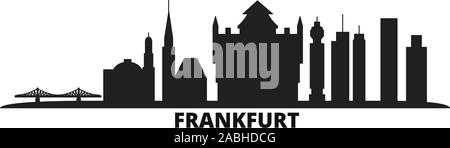 Deutschland, Frankfurt Skyline der Stadt isoliert Vector Illustration. Deutschland, Frankfurt Stadtbild mit Referenzmarken Stock Vektor