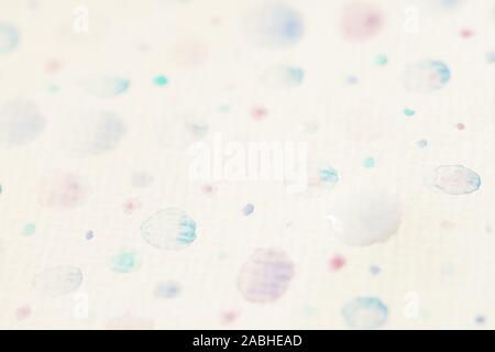 Aquarell Hand gezeichnet Schneeflocken oder Regen Muster. Farbig Lackiert blasen Design. Winter Card. Stockfoto
