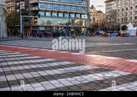 Serbien, 26.November, 2019: Blick auf den Platz der Republik in der Innenstadt von Belgrad. Stockfoto