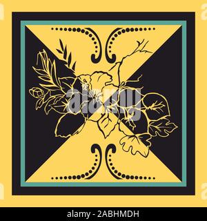 Bunte, mit Blumenmustern Hintergrund, Schal, Halstuch, Schal, Halstuch Digital Print, Stoff Design. Woman Fashion. - Vektor Stock Vektor