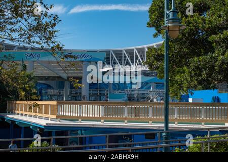 Orlando, Florida. November 22, 2019. Teilansicht von shamu Stadion in Seaworld Stockfoto