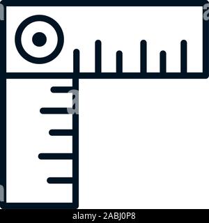 Quadratische lehre Architektur Symbol Linienart Vector Illustration Stock Vektor