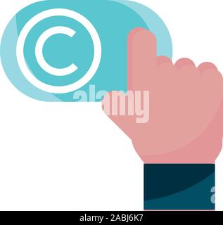 Klicken Sie auf Schaltfläche Eigentum Geistiges Copyright Symbol Vektor illustration Stock Vektor