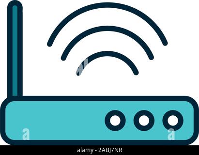 Router Technologie signal Internet der Dinge und Symbol Füllung Vector Illustration Stock Vektor