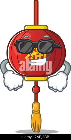 Super coole asiatische Laternen Zeichen mit schwarzen Gläsern Stock Vektor