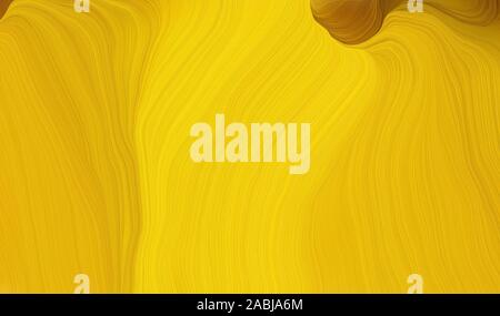 Moderne weich geschwungenen Wellen Hintergrund Design mit Gelb, Braun und Gold Farbe Sattel. Stockfoto