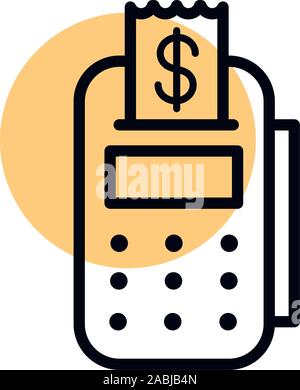Pos-Terminal ist die Zahlung shopping line style Vektor-illustration dot Farbe Vector Illustration Stock Vektor