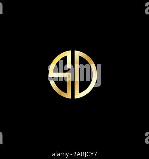 Sd-Logo. gold sd-Initialen logo Stock Vektor