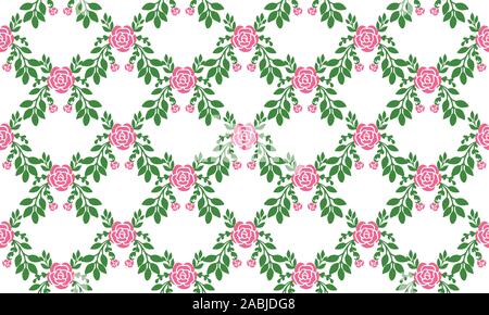 Helle Rose Blume, nahtlose floralen Muster Hintergrund. Stock Vektor