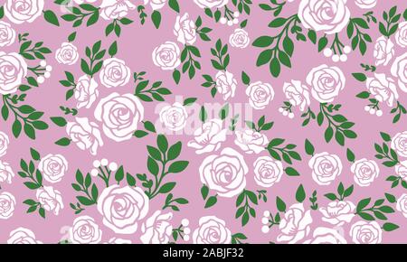 Nahtlose vintage hell magenta floralen Muster Hintergrund. Stock Vektor