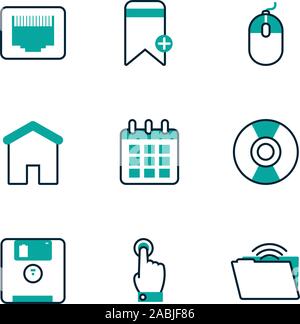 Digitale und Technologie Icon Set vektor design Stock Vektor