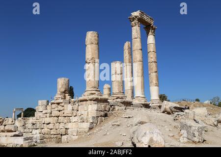 Römische Tempel des Herkules, Zitadelle, Ali Ben Al Hussein Street, Jabal Al Qalah, Amman, Jordanien, Naher Osten Stockfoto