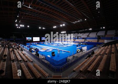 Tokio, Japan. 28 Nov, 2019. Allgemeine Ansicht TRAMPOLIN: 34 Abb. Trampolin Turn-WM Tokio 2019 an Ariake Gymnastik Center in Tokio, Japan. Credit: Sho Tamura/LBA SPORT/Alamy leben Nachrichten Stockfoto