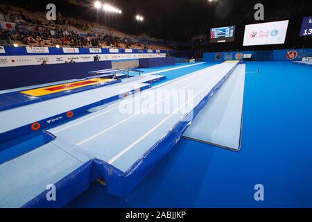 Tokio, Japan. 28 Nov, 2019. Allgemeine Ansicht TRAMPOLIN: 34 Abb. Trampolin Turn-WM Tokio 2019 an Ariake Gymnastik Center in Tokio, Japan. Credit: Sho Tamura/LBA SPORT/Alamy leben Nachrichten Stockfoto