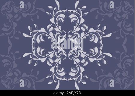 Abbildung: retro Blue flower ornament Hintergrund. Stock Vektor