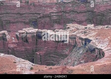 Gran View Point, Canyonlands National Park, Utah, USA. Atemberaubende Schluchten, Tafelberge und Kuppen, die von den Colorado, Grün und Nebenflüssen erodiert Stockfoto