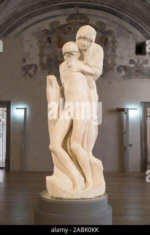 Italien, Mailand: statue Burg Sforza, die Pieta Rondanini, letzte Skulptur vom Meister Michelangelo Stockfoto