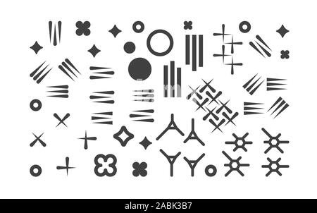 Abstrakte 1980s fashion Vektor Elemente für Memphis Design. Moderne grafische Formen Kollektion für trendige Muster. Trendy geometrische Hipster Stock Vektor