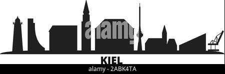 Deutschland, Kiel Skyline der Stadt isoliert Vector Illustration. Deutschland, Kiel reisen Stadtbild mit Referenzmarken Stock Vektor