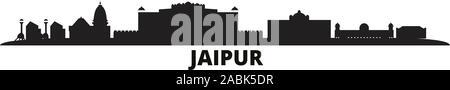 Indien, Jaipur City Skyline isoliert Vector Illustration. Indien, Jaipur reisen Stadtbild mit Referenzmarken Stock Vektor