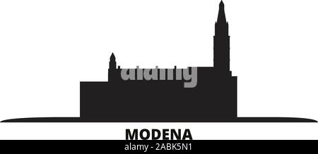 Italien, Modena City Skyline isoliert Vector Illustration. Italien, Modena reisen Stadtbild mit Referenzmarken Stock Vektor