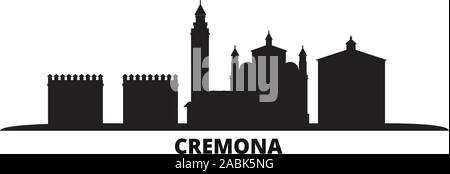 Italien, Cremona Skyline der Stadt isoliert Vector Illustration. Italien, Cremona reisen Stadtbild mit Referenzmarken Stock Vektor