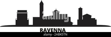 Italien, Ravenna City Skyline der Stadt isoliert Vector Illustration. Italien, Ravenna Stadt Stadtbild mit Referenzmarken Stock Vektor