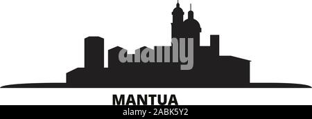 Italien, Mantua Skyline der Stadt isoliert Vector Illustration. Italien, Mantua reisen Stadtbild mit Referenzmarken Stock Vektor