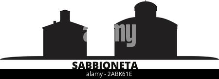 Italien, Sabbioneta Skyline der Stadt isoliert Vector Illustration. Italien, Sabbioneta reisen Stadtbild mit Referenzmarken Stock Vektor