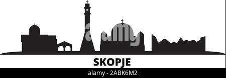 Mazedonien, Skopje City Skyline isoliert Vector Illustration. Mazedonien, Skopje reisen Stadtbild mit Referenzmarken Stock Vektor