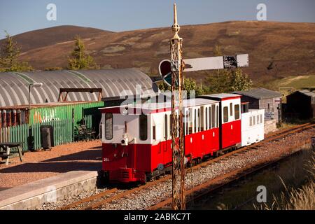 Die Leadhills and Wanlockhead Railway, eine 2 ft-Schmalspurbahn in South Lanarkshire, Schottland, die zwischen Leadhills und Wanlockhead verläuft Stockfoto