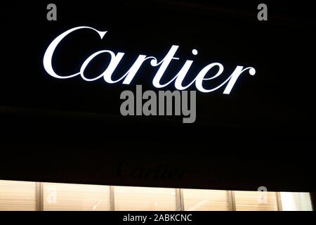 Das Logo der Marke/das Logo der Marke "Cartier", Wien, Österreich / Wien, Österreich (nur fuer redaktionelle Verwendung. Keine Werbung. Referenzdat Stockfoto