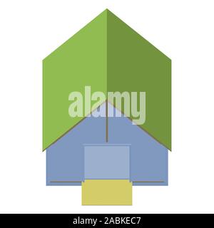Rustikales Häuschen. Ein einfaches Haus Struktur. Isometrische Ansicht. 3D. Vector Illustration. Stock Vektor
