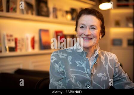 Unicef Executive Director Henrietta Fore posiert für ein Foto im Hochformat auf Samstag, den 16. Februar 2019 im Roomers Hotel in München (Oberbayern). [Automatisierte Übersetzung] Stockfoto
