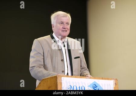Bundesinnenminister Horst Seehofer (CSU) spricht an der Bavaricum 2019 Symposium in der Münchner Augustinerkeller. [Automatisierte Übersetzung] Stockfoto