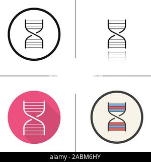 DNA-Kette Modell Symbol. Flache Bauweise, lineare und Farbe Stile. Isolierte Vektorgrafiken Stock Vektor