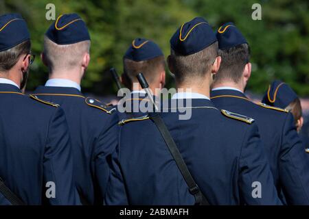 Soldaten an der abschließenden Appell der Officer Training Kurs bei Fürstenfeldbruck Air Base [automatisierte Übersetzung] Stockfoto