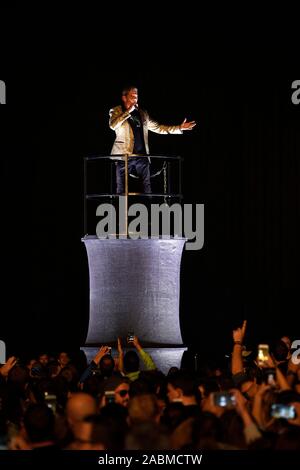 Der US-amerikanische Schauspieler und Sänger David Hasselhoff bei einem Auftritt in der Münchner Olympiahalle im Rahmen seiner "Freiheit! Die Reise geht weiter"-Tour. [Automatisierte Übersetzung] Stockfoto