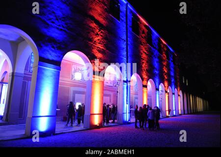 Licht Installation im Theatermuseum am Hofgarten in der Langen Nacht der Museen in München. [Automatisierte Übersetzung] Stockfoto