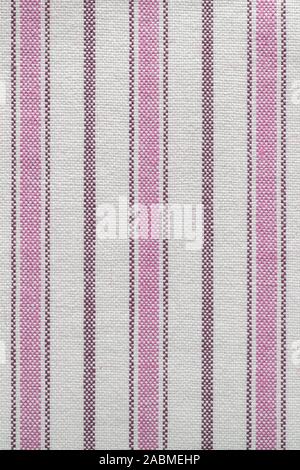 Rustikale canvas Stoff Muster Textur. Farbige gestreifte grobem Leinen Stoff closeup als Hintergrund. Stockfoto