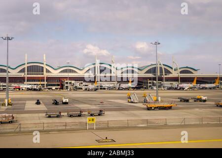 Istanbul Sabiha Gökcen International Airport ist das Gitter Stadt Istanbul, Türkei. Stockfoto