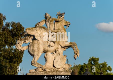 Cheval de Marly oder Pferde von Marly, die von Guillaume Coustou geformt wurden, an der Place de la Concorde, Paris, Frankreich Stockfoto