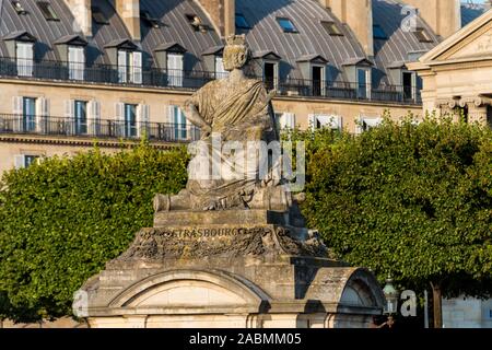 Straßburg Statue in Place de la Concorde in Paris, Frankreich, wurde das Denkmal errichtet, in den 1830er Jahren durch Jaques-Ignace Hittorff Stockfoto