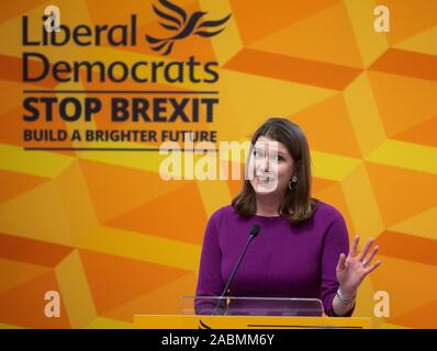 London, Großbritannien. 28 Nov, 2019. Liberaldemokraten, Jo Swinson, macht eine Rede in Central London darlegt, warum sie denkt, Boris Johnson ist ungeeignet Premierminister zu werden. Credit: Tommy London/Alamy leben Nachrichten Stockfoto