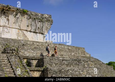 Palast (El Palacio), Mayaruinen, Palenque, Chiapas, Mexiko Stockfoto