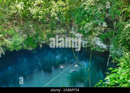 Cenote Tinum, Yucatan, Mexiko Stockfoto