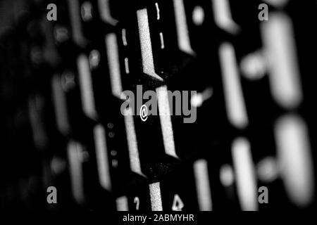 @-Taste auf der Tastatur Stockfoto