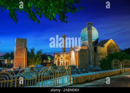 Gur-e Amir oder Guri Amir (Grab des König), ein mausoleum der Asiatischen Eroberer Tamerlan in Samarkand, Usbekistan. Stockfoto
