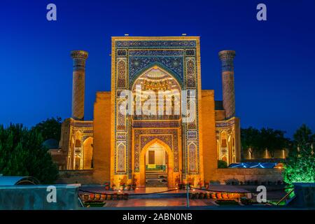 Gur-e Amir oder Guri Amir (Grab des König), ein mausoleum der Asiatischen Eroberer Tamerlan in Samarkand, Usbekistan. Stockfoto